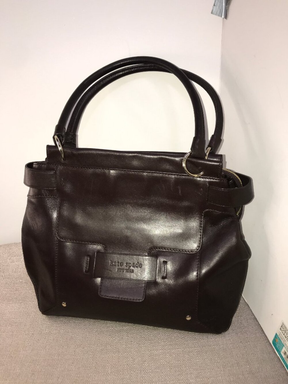 Y2K Kate Spade Savona Paige Brown Leather Hobo Saddle Bag